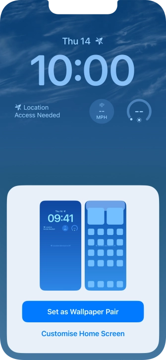 To use the same colour theme on the home screen, press Set as Wallpaper Pair.