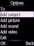 Select Add subject and press the Left selection key.