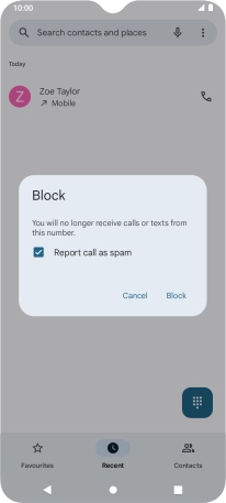 To report the number as spam, highlight the field next to 