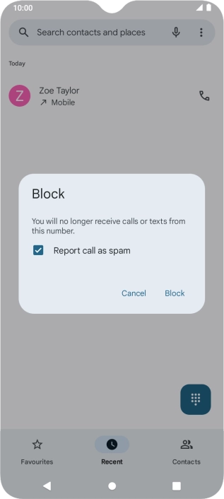 To report the number as spam, highlight the field next to 