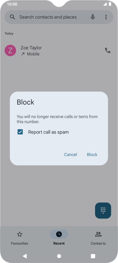 To report the number as spam, highlight the field next to 