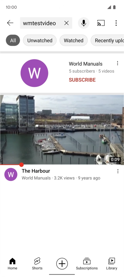 Press the required video clip.