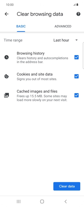Press the fields next to the required data types.