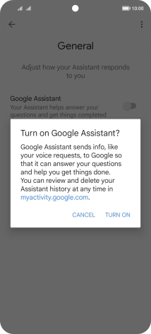 If you turn on the function, press TURN ON.