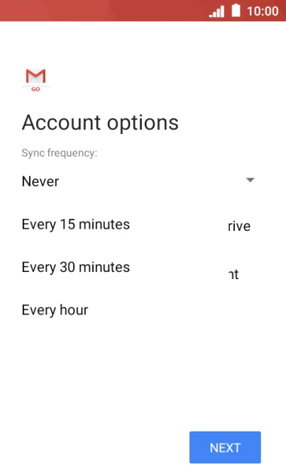 Press the required setting.