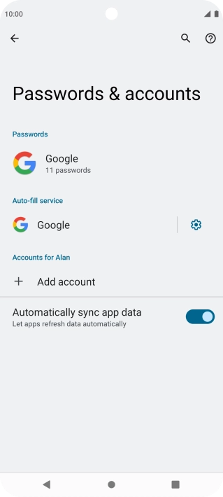Press Add account. Press Add account.