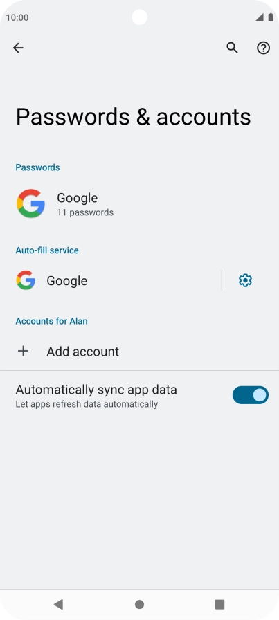 Press Add account. Press Add account.