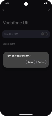 If you turn on use of the price plan, press Turn on.