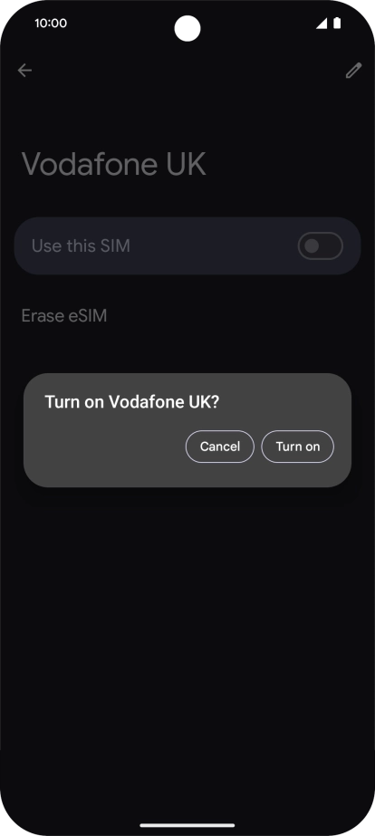 If you turn on use of the price plan, press Turn on.