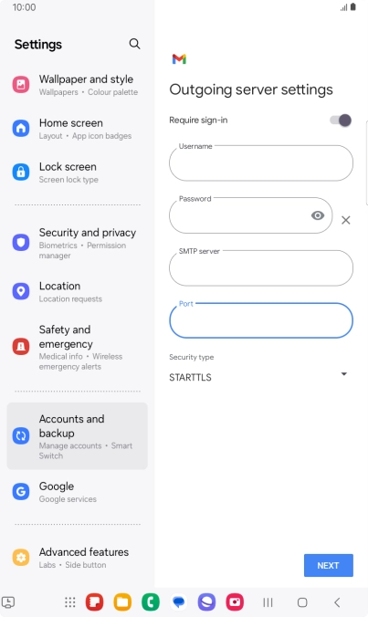 Press the drop down list below 