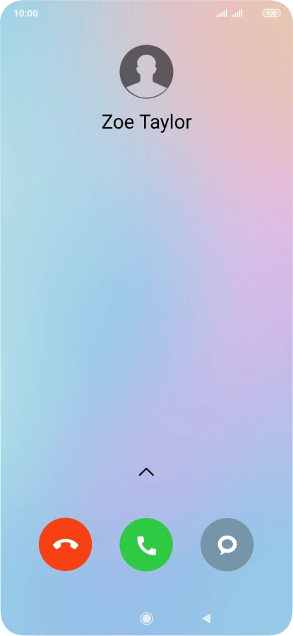 If the screen lock is turned on, press and drag the accept call icon upwards.