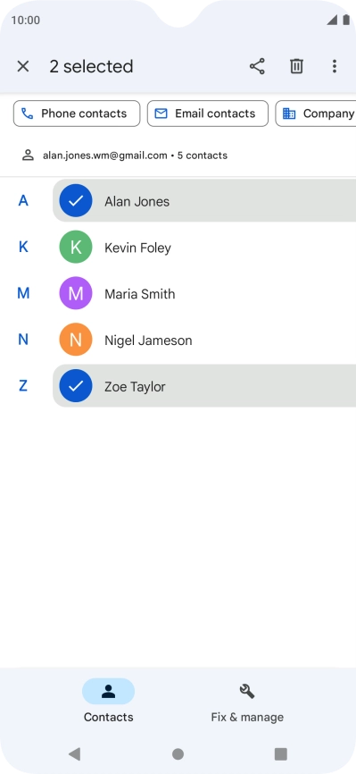Press the menu icon.