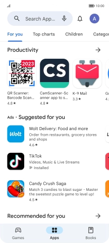 Press the profile icon.