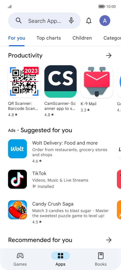 Press the profile icon.
