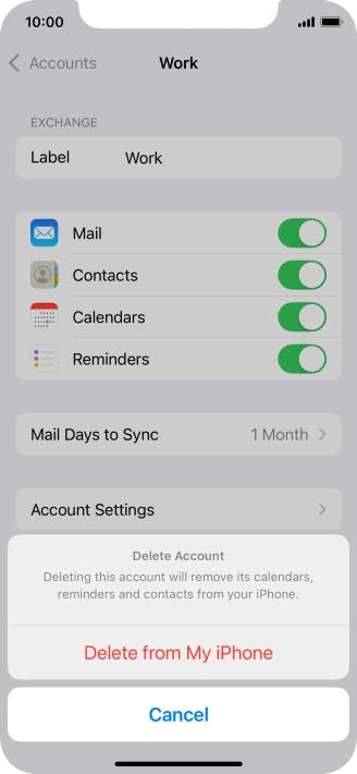 Press Delete from My iPhone.