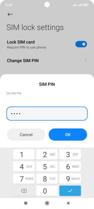 Key in your current PIN and press OK.