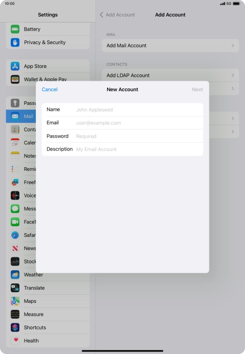 Press Name and key in the required sender name.
