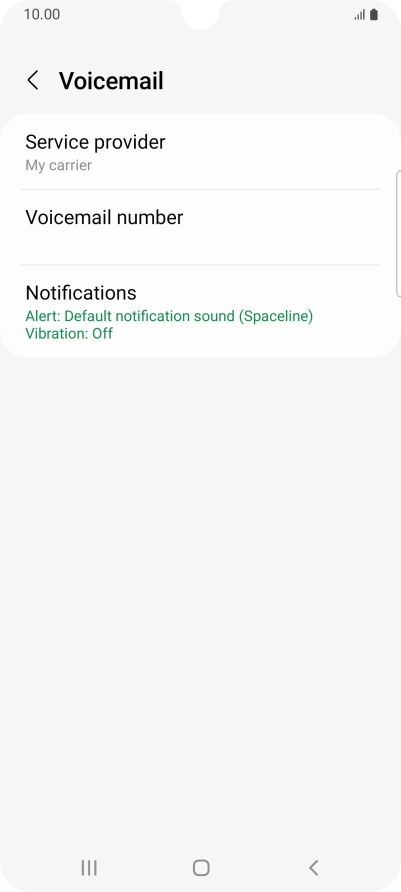 Press Voicemail number.