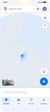 Press the search field and key in the required destination.