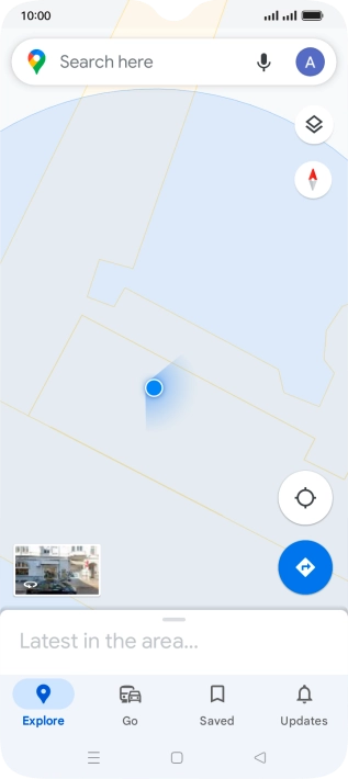 Press the search field and key in the required destination.