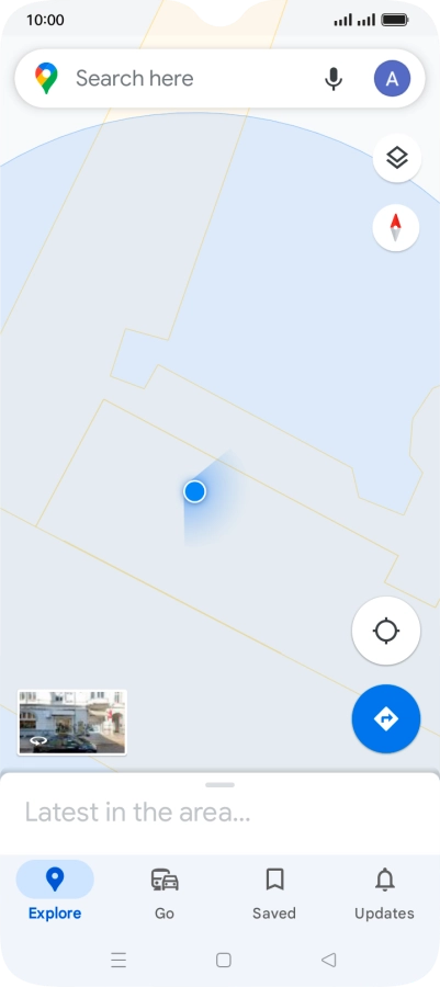 Press the search field and key in the required destination.