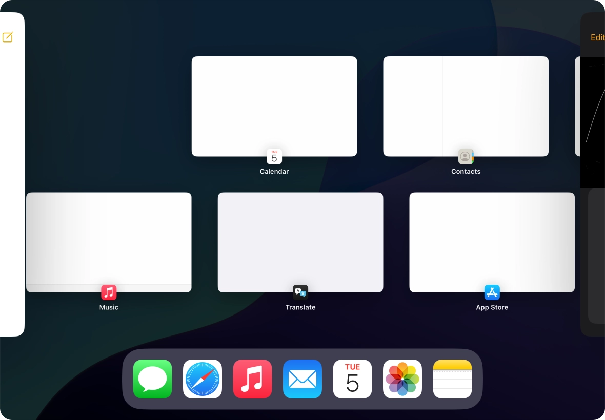Press the required application.