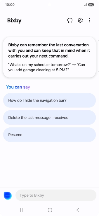 Press the Bixby icon.