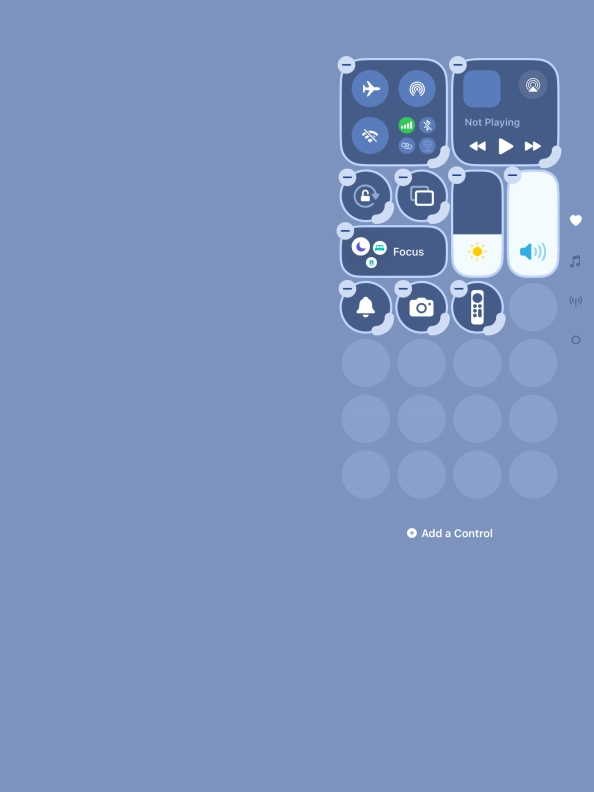 Press Add a Control and follow the instructions on the screen to add the required function to Control Centre. Press Add a Control and follow the instructions on the screen to add the required function to Control Centre.