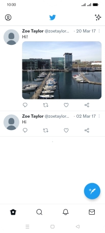 Press the new tweet icon. Press the new tweet icon.