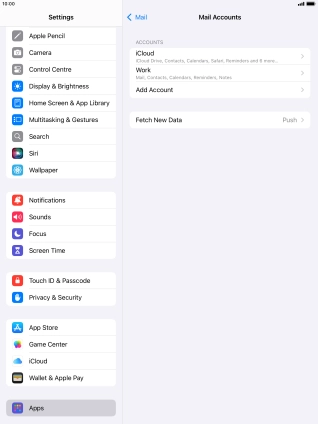 Press the required email account.