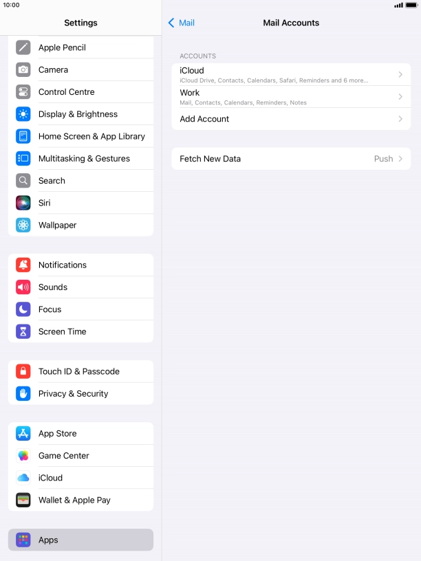 Press the required email account.