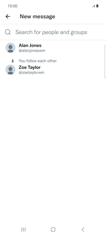 Press the search field.