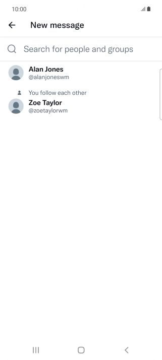 Press the search field.