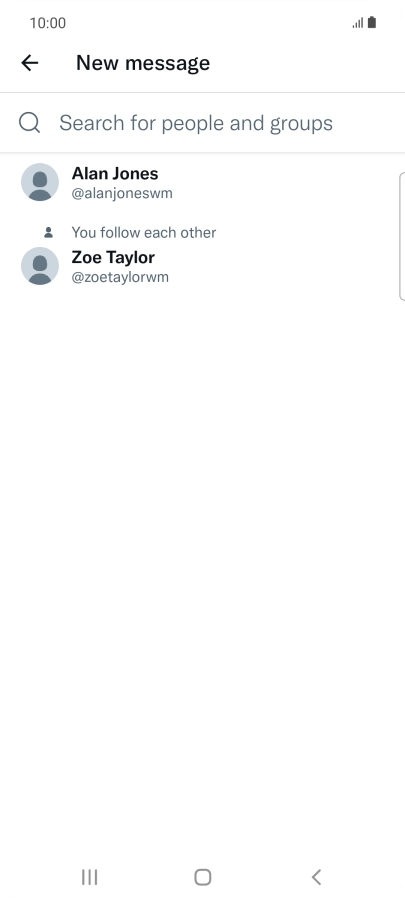 Press the search field.