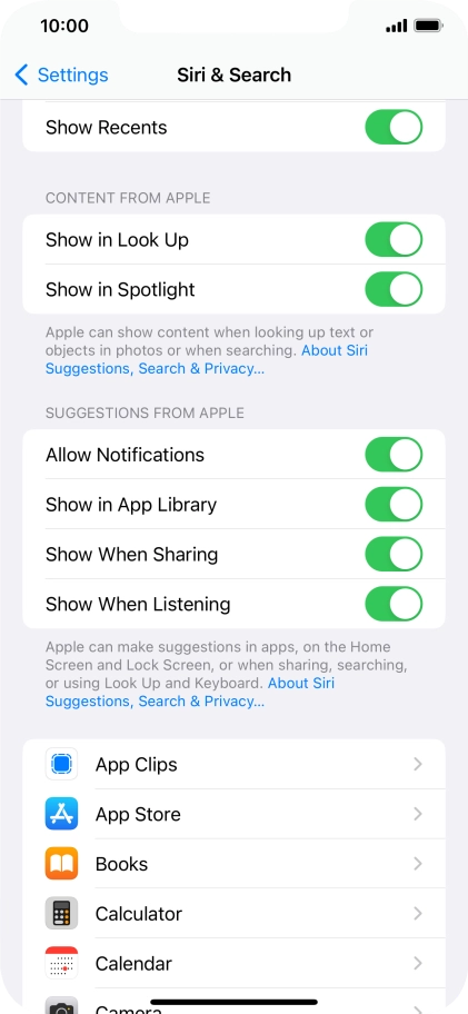 Press the required app.