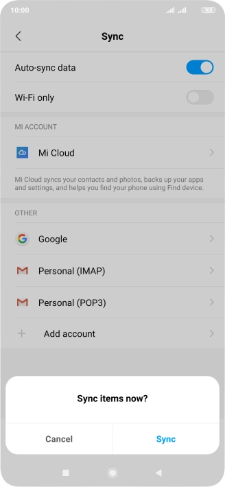 If you turn on the function, press Sync.