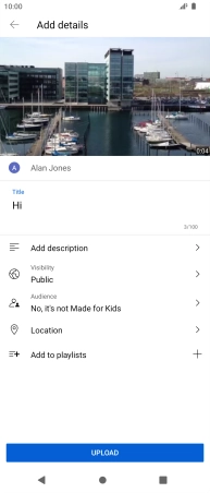 Key in the required text and press UPLOAD.