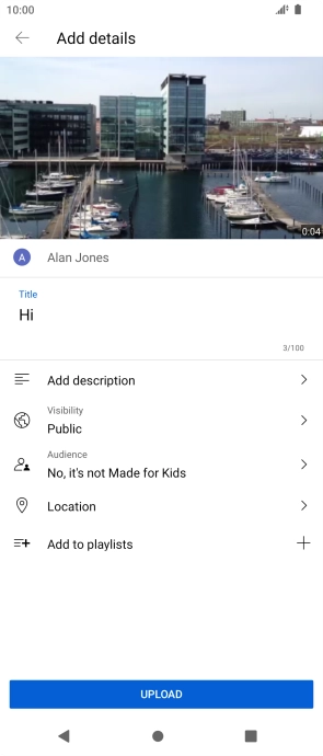 Key in the required text and press UPLOAD.