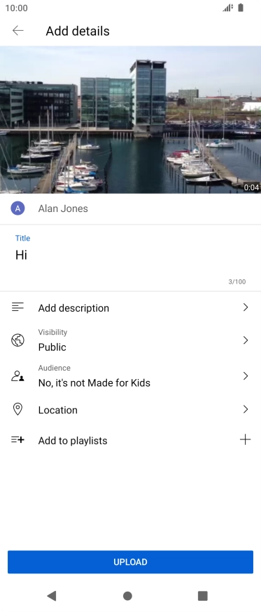 Key in the required text and press UPLOAD.