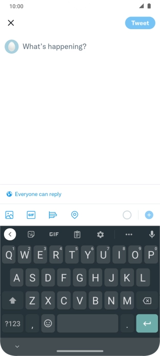 Press the text input field.