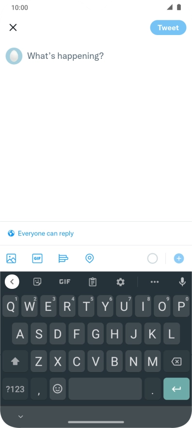 Press the text input field.
