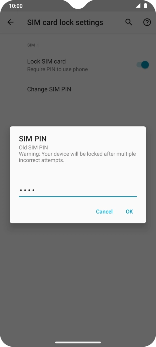 Key in your current PIN and press OK.