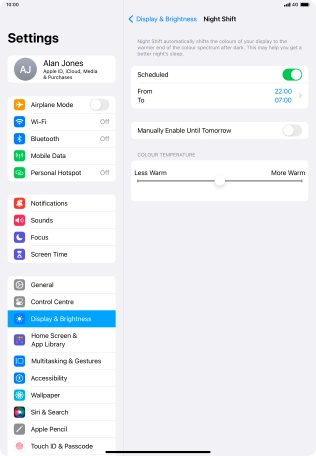 Press the indicator next to 