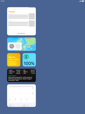 Slide your finger up or down on the screen to see more widgets. Slide your finger up or down on the screen to see more widgets.