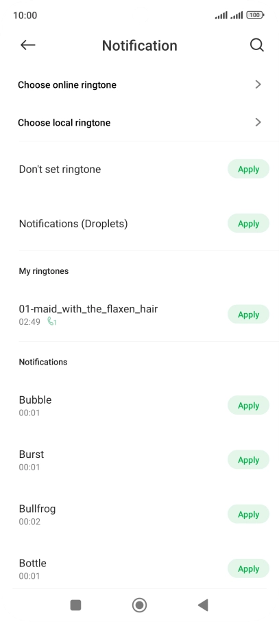 Press the required message tones to hear them.