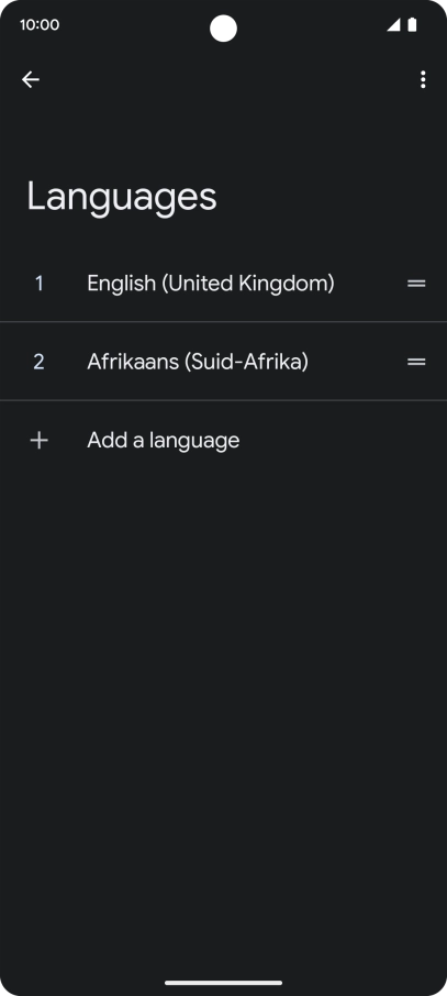 To select the new language as the default language, press the move icon next to the required language and drag it to the top of the list.