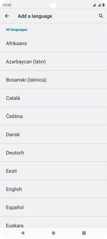 Press the required language to add it to the list of phone languages.
