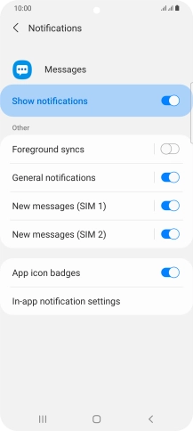 Press the indicator next to 