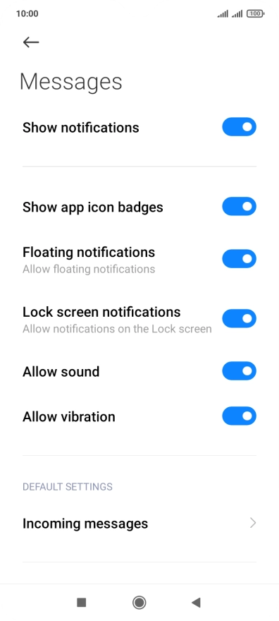Press the indicator next to 