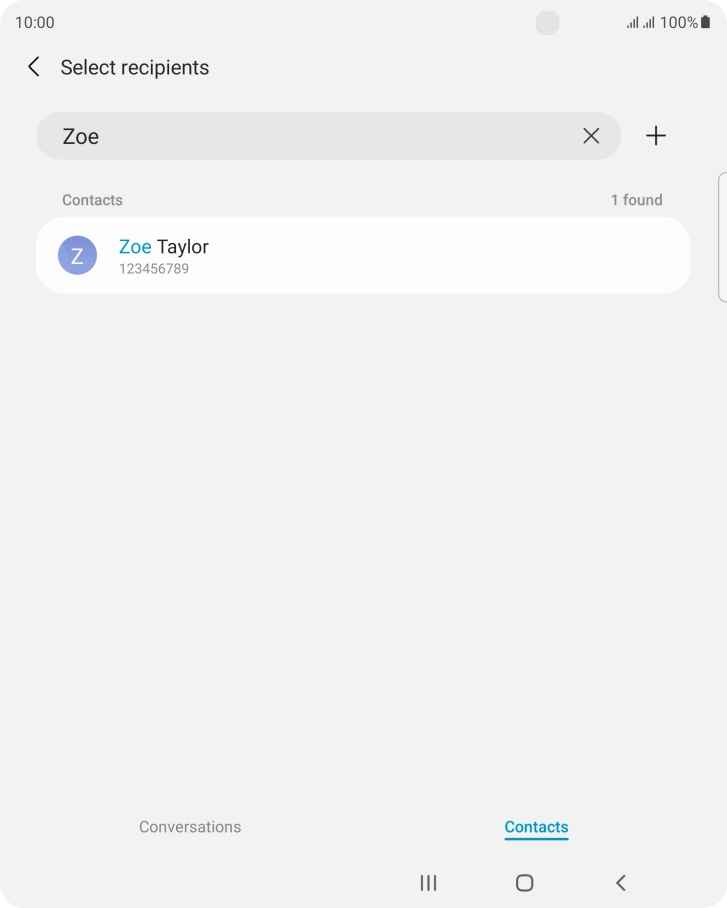 Press the required contact. Press the required contact.